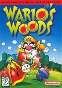 North American box art of Wario's Woods for the Nintendo Entertainment System