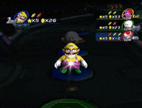 Wario transforming in Mario Party 8