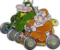 Bowser and Donkey Kong Jr. Super Mario Kart 1, back cover