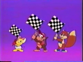 Conker with Diddy Kong and Pipsy in a Japanese commercial for Diddy Kong Racing