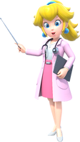 Artwork of Dr. Peach from Dr. Mario World