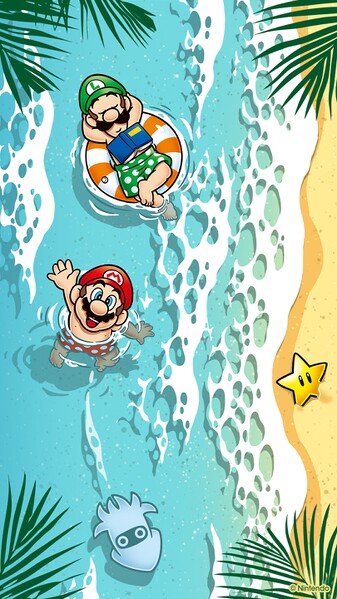 File:My Nintendo Mario Luigi Summer 2024 wallpaper smartphone.jpg