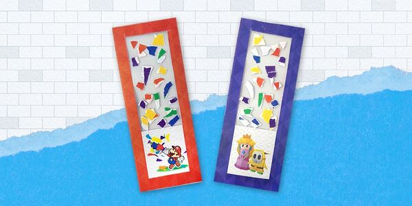 Banner for two printable Paper Mario: The Origami King-themed bookmarks