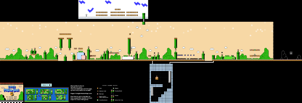 Map of World 7-8 of Super Mario Bros. 3