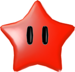 Render of a red Power Star in Super Mario Galaxy.