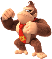 Artwork of Donkey Kong in Super Mario Party (also used for Mario Kart Tour and the Nintendo Switch version of Mario vs. Donkey Kong[1])