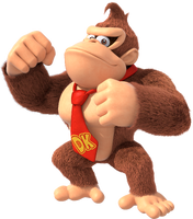 Artwork of Donkey Kong in Super Mario Party (also used for Mario Kart Tour and the Nintendo Switch version of Mario vs. Donkey Kong[1])