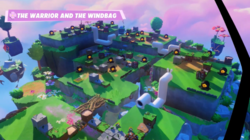 An example of the The Warrior and the Windbag battle in Mario + Rabbids Sparks of Hope