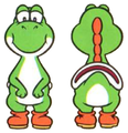 Artwork showing different viewpoints of Yoshi