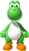 Front view render of Yoshi
