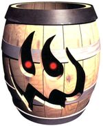 Artwork of a Boo Barrel from Donkey Kong Country 3: Dixie Kong's Double Trouble!