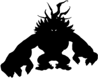 A silhouette of Ghastly King in Donkey Kong Jungle Beat.