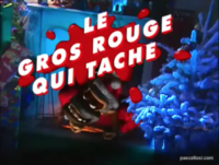 The logo for the Donkey Kong Planet skit Le gros rouge qui tache.
