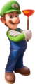 Luigi holding a plunger