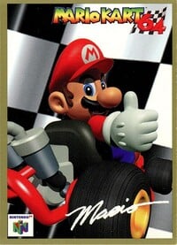 One of the Mario Kart 64 Collectible Trading Cards.
