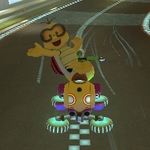 Lakitu performing a trick. Mario Kart 8.
