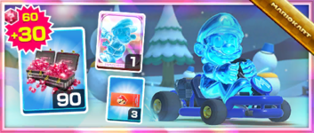 The Ice Mario Pack from the Ice Tour in Mario Kart Tour