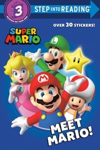An appearance of stock artwork of Mario, Luigi, Princess Peach and Toad against a circular background that was used for Campbell's Spaghetti-O's cans and edited for temporary box art of Mario Party: Star Rush