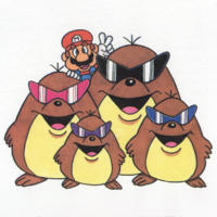 The Mega Mole Family seen in the second KC Mario 4koma volume
