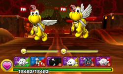 Screenshot of World 7-7, from Puzzle & Dragons: Super Mario Bros. Edition.