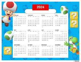 Toad and Yoshi on blue background