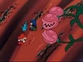 Mario, Luigi, and Kibidango fleeing from the Piranha Plants