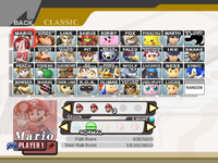 Character Select from Super Smash Bros. Brawl