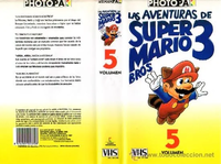 Yellow variant of the cover of the Las aventuras de Super Mario Bros. 3: Volumen 5 Photopak VHS