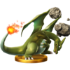 The alternate trophy of Charizard, from Super Smash Bros. for Wii U.