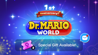 Promotional graphic for a first-anniversary in-game gift consisting of 3 staff tickets