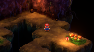 Eighth Mushroom/Amanita in Forest Maze of Super Mario RPG.