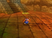 Lanky Kong exploring around Angry Aztec in Donkey Kong 64