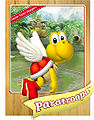 Paratroopa's official profile card from Mario Super Sluggers (front)