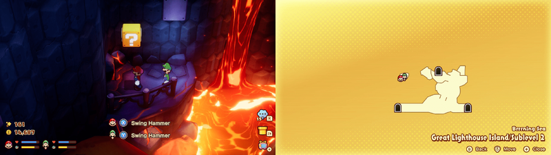 18th block in the Brrning Sea Great Lighthouse Island from Mario & Luigi: Brothership