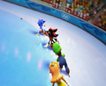 Luigi, Daisy, Shadow and Metal Sonic competing in the event in the game's opening.
