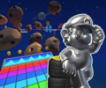 The course icon of the Reverse variant with Metal Mario