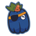 My OC Peter the Blue Pumpkin, drawn in the style of the Paper Mario games!