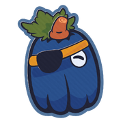 My OC Peter the Blue Pumpkin, drawn in the style of the Paper Mario games!