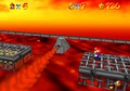 A flamethrower in Bowser in the Fire Sea