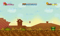 Mario in the backgrounds of Paper Mario: The Thousand-Year Door and Super Paper Mario
