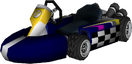 The model for Waluigi's Standard Kart L from Mario Kart Wii