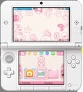The "Spinner Peach" system theme for the Nintendo 3DS.