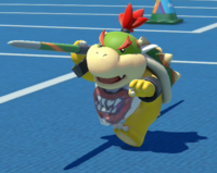Bowser Jr. in the Javelin Throw event of the Wii U version of Mario & Sonic at the Rio 2016 Olympic Games.
