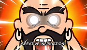 The Caresawayan being struck by creative inspiration