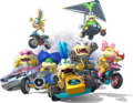 Lemmy, Ludwig, and Wendy with the Slim tires from Mario Kart 8