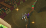Waluigi tricking on the halfpipe on this course in the demo movie