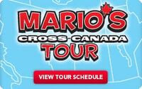 Mario's Cross-Canada Tour button for users to click to view the tour schedule