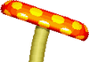 Sprite of a tilting mushroom from New Super Mario Bros.