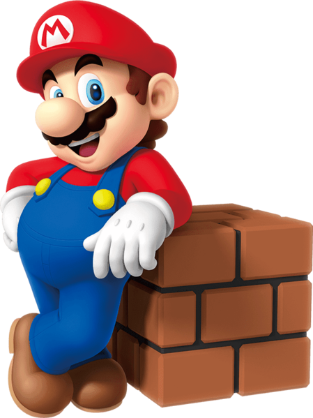 File:PN Mario leaning on brick.png