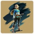 Princess Zelda, in her The Legend of Zelda: Breath of the Wild incarnation, shown as an option in an opinion poll on Nintendo heroes